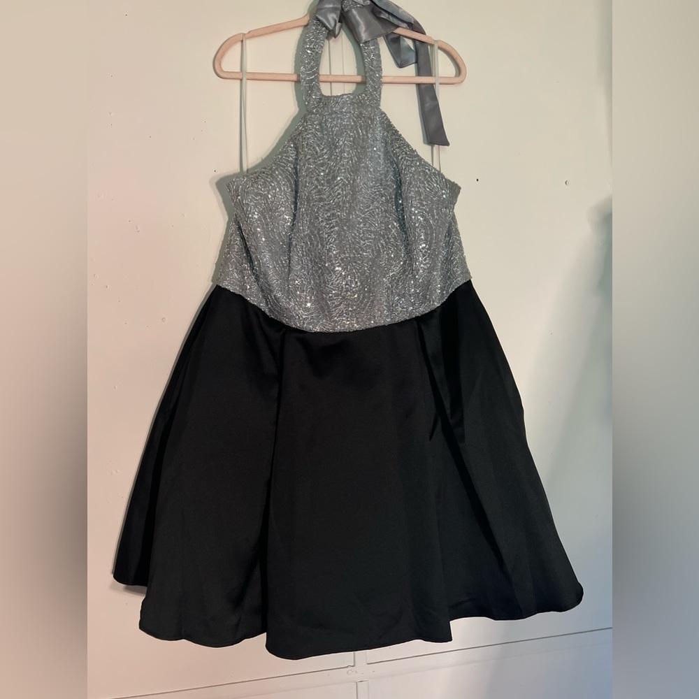 Black and silver formal dress